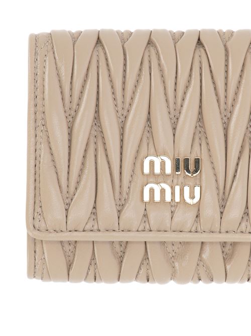 Portafoglio matelassé logo Miu Miu | 5MH033S-OOO2FPPF0036